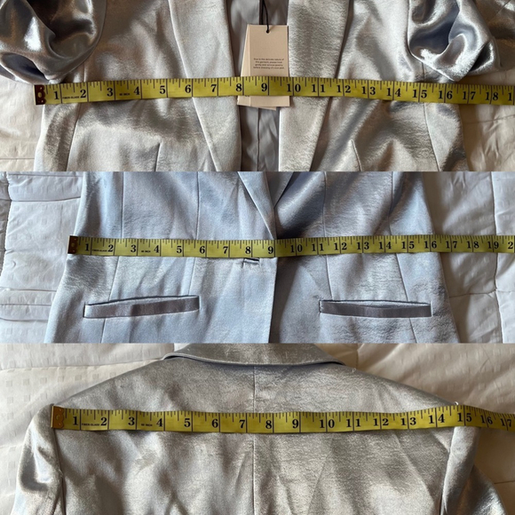 SOLD Cinq A SEPT Kylie Satin Blazer in Silver Size 00 NWT *read description* - Picture 11 of 15